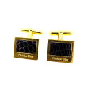 【スプリングセール】クリスチャンディオール Christian Dior カフス メンズ ゴールド×ブラック ゴールド金具 【ディオール】 A1238 【中古】