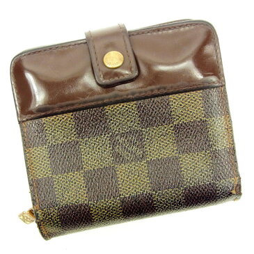 【中古】 ルイヴィトン LOUIS VUITTON 二つ折り財布 ラウンドファスナー コンパクトジップ N61668 レディース メンズ ユニセックス PVC×レザ- サイフ 小物 ブランド 人気 贈り物 迅速発送 在庫処分 男性 女性 良品 夏 1点物 A1277