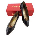 【スプリングセール30％OFF】サルヴァトーレ フェラガモ Salvatore Ferragamo パンプス #6D レディース ブラック レザー 【フェラガモ】 A1689 【中古】