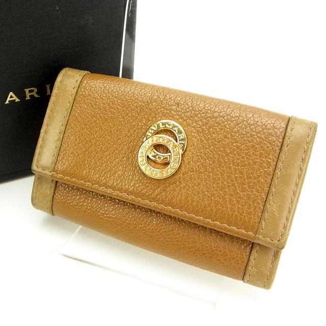【スプリングセール】ブルガリ キーケース 4連キーケース ドッピオトンド ライトブラウン BVLGARI 【ブルガリ】 c1110s 【中古】