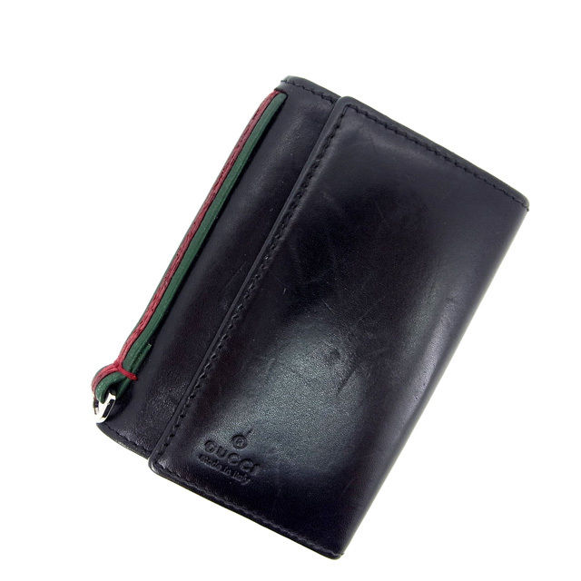 【スプリングセール】グッチ キーケース 6連キーケース シェリー ブラック GUCCI 【グッチ】 d867s 【中古】