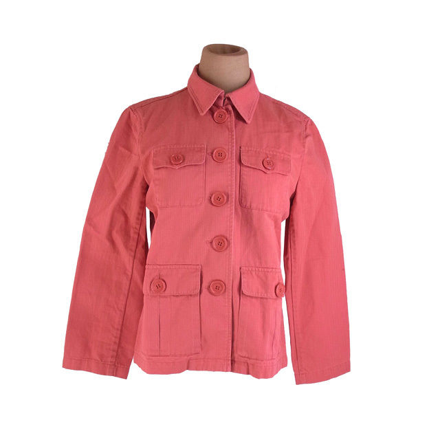 【スプリングセール】マークジェイコブス MARC JACOBS ジャケット コットン レディース ♯6サイズ ボタンポケット付き サーモンピンク 【マークジェイコブス】 E1213 【中古】