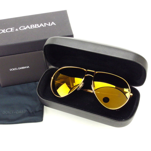 【スプリングセール30％OFF】ドルチェ ガッバーナ サングラス ゴールド DOLCE GABBANA 【ドルチェ ガッバーナ】 e747s 【中古】