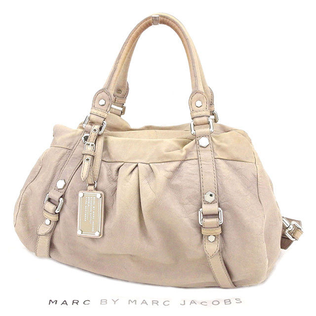 【スプリングセール30％OFF】マークバイ マークジェイコブス ハンドバッグ 2WAYショルダー ワンショルダー ベージュ レザー Marc by Marc Jacobs バック 手持ちバッグ ファッションバッグ 収納 人気 【マークバイ マークジェイコブス】 F1246 【中古】