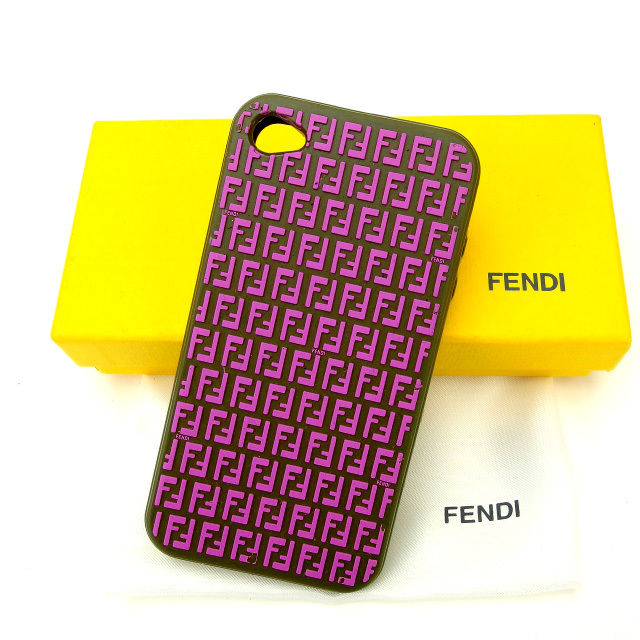 【スプリングセール30％OFF】フェンディ FENDI iPhone4ケース レディース ピンク×カーキ 【フェンディ】 F749 【中古】