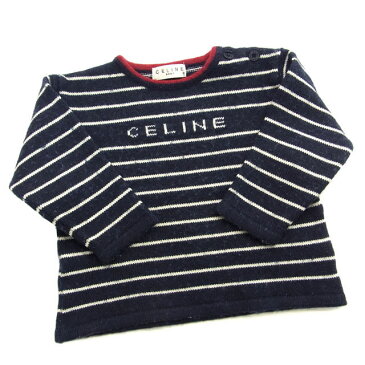 【中古】 セリーヌ・ベビー CELINE BABY ニット クルーネック レディース キッズ・サイズ95 ネイビー系 I041 .