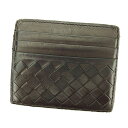 【春の大感謝祭 30％OFF】ボッテガ ヴェネタ BOTTEGA VENETA カードケース カード パスケース レディース メンズ 可 ダークブラウン レザー 【ボッテガ・ヴェネタ】 L1567 【中古】