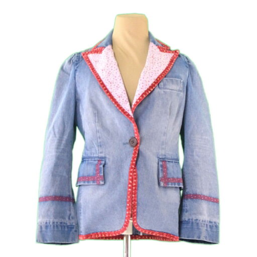 【楽天スーパーSALE40%OFF】マークジェイコブス MARC JACOBS ジャケット テーラード レディース ♯4サイズ ウォッシュブルー×レッド系 綿 100% 【マークジェイコブス】 L2297 【中古】 【楽天スーパーSALE40%OFF】マークジェイコブス MARC JACOBS ジャケット テーラード レディース ♯4サイズ ウォッシュブルー×レッド系 綿 100% 【マークジェイコブス】 L2297 【中古】