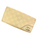 【スプリングセール】グッチ 長財布 グッチシマ ベージュ GUCCI 長サイフ サイフ 収納 ユニセックス 小物 【グッチ】 M1038 【中古】