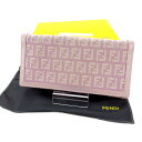 【スプリングセール】フェンディ 長財布 ズッキーノ パープル×ベージュ FENDI 【フェンディ】 m1243s 【中古】