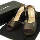 【春の大感謝祭 30％OFF】シャネル CHANEL サンダル ミュール 靴 レディース ♯36・1 2 カーキブラウン 【シャネル】 M954 【中古】