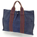 【スプリングセール】エルメス トートバッグ バック ハンドバッグ バック トートMM フールトゥ ネイビー×ブラウン HERMES バック 収納 ファッションバ...