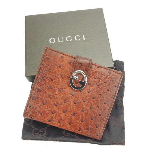 【スプリングセール】グッチ Wホック財布 二つ折り財布 ダブルG クイルマーク ブラウン×シルバー オーストリッチ GUCCI 【グッチ】 P1081 【中古】 【スプリングセール】グッチ Wホック財布 二つ折り財布 ダブルG クイルマーク ブラウン×シルバー オーストリッチ GUCCI 【グッチ】 P1081 【中古】