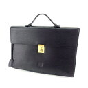 【スプリングセール30％OFF】ロエベ ビジネスバッグ バック ブリーフケース アナグラム ブラック×ゴールド LOEWE 【ロエベ】 p407s 【中古】