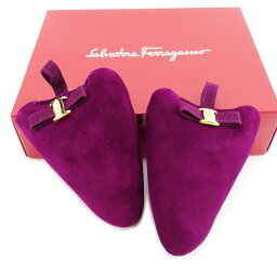 【春の大感謝祭 30％OFF】サルヴァトーレ フェラガモ シューキーパー ヴァラリボン パープル スエード Ferragamo 【フェラガモ】 p636s 【中古】