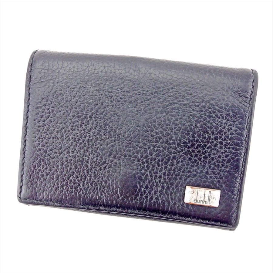 【スプリングセール30％OFF】ダンヒル dunhill コインケース ケース 小銭入れ メンズ ロゴプレート ブラック×シルバー レザー 【ダンヒル】 T12148 【中古】