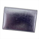 【スプリングセール】ダンヒル カードケース カード 名刺入れ ロゴ ブラック レザー dunhill 【ダンヒル】 t12679s 【中古】