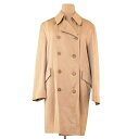 【中古】 バーバリー BURBERRY コート ロング レディース メンズ 可 トレンチ ベージュ PE 67％C 33％ 裏地付き T1713 .