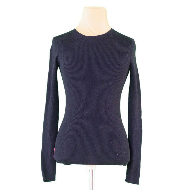 【楽天スーパーSALE 最大50%OFF】プラダ PRADA ニット 長袖 セーター メンズ可 ♯42サイズ スポーツライン ブラック系 ウール羊毛100% 【...