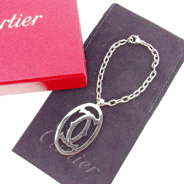 【中古】 カルティエ Cartier キーホルダー チャーム レディース メンズ 可 シルバー シルバー金具 【カルティエ】 T1977