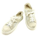 【スプリングセール】シャネル CHANEL スニーカー レディース ホワイト×ベージュ スエード×メッシュ 【シャネル】 T2759 【中古】