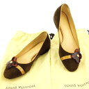 【スプリングセール】ルイ ヴィトン パンプス #34 フラワーモチーフ ブラウン系 スエード Louis Vuitton 【ルイ・ヴィトン】 t2774s 【中...