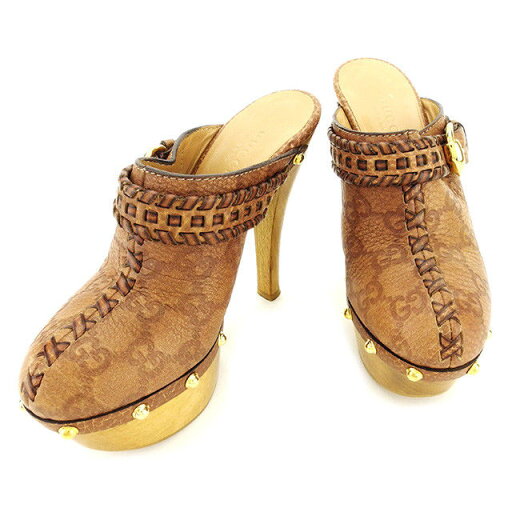 【スプリングセール】グッチ Gucci サボ #34 レディース ブラウン系 レザー×ウッド 【グッチ】 T2786 【中古】 【スプリングセール】グッチ Gucci サボ #34 レディース ブラウン系 レザー×ウッド 【グッチ】 T2786 【中古】