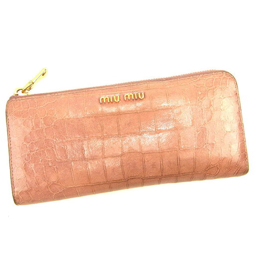 【スプリングセール】ミュウミュウ 長財布 L字ファスナー クロコダイル型押し ピンク PVC×レザー miu miu 【ミュウミュウ】 t620s 【中古】 【スプリングセール】ミュウミュウ 長財布 L字ファスナー クロコダイル型押し ピンク PVC×レザー miu miu 【ミュウミュウ】 t620s 【中古】