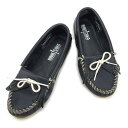 【Rakuten Fashion THE SALE】ミネトンカ Minnetonka モカシン シューズ 靴 レディース ♯5 ネイビー×ホワイト レザー 【ミネトンカ】 T915 【中古】