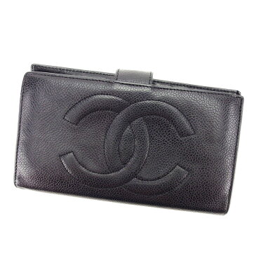 【中古】 シャネル CHANEL がま口財布 長財布 ブラック A13498 レディース メンズ ユニセックス レザークリスマス プレゼント サイフ 小物 ブランド 人気 贈り物 財布 収納 在庫一掃 迅速発送 在庫処分 男性 女性 良品 夏 1点物 T3181