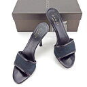 【スプリングセール】グッチ ミュール サンダル シューズ 靴 ♯35C ピンヒール GGキャンバス ブラック キャンバス×レザー GUCCI 【グッチ】 t35...
