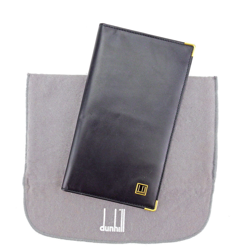【スプリングセール】ダンヒル dunhill 長札入れ 札入れ メンズ ブラック×ゴールド レザー 【ダンヒル】 T4039 【中古】