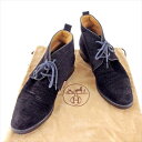 【スプリングセール】エルメス HERMES ブーツ シューズ 靴 レディース ショート丈 ブラック スエード 【エルメス】 T4180 【中古】