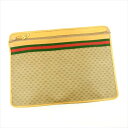 【スプリングセール】グッチ GUCCI ドキュメントケース 書類ケース レディース メンズ 可 ベージュ×グリーン×レッド PVC×レザー 【グッチ】 T459...