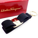 【冬のTHEセール 30%OFF】サルヴァトーレ フェラガモ Salvatore Ferragamo キーホルダー キーリング レディース ゴールド×ネイビー キャンバス素材×ゴールド金具 【フェラガモ】 T4619 【中古】