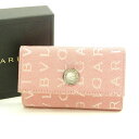 【春の大感謝祭 30％OFF】ブルガリ BVLGARI キーケース 6連キーケース レディース ベージュ×レッド キャンバス×レザー 【ブルガリ】 T4622 【中古】