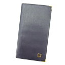 【スプリングセール】ダンヒル dunhill 長札入れ 札入れ メンズ ロゴプレート ブラック ゴールド レザー 【ダンヒル】 T5416 【中古】