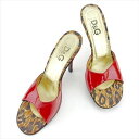 【スプリングセール】ドルチェ&ガッバーナ DOLCE&GABBANA ミュール シューズ 靴 レディース ♯37ハーフ サンダル ドルガバ レッド ベージュ ブ...