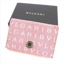 【スプリングセール】ブルガリ カードケース カード 名刺入れ ロゴマニア レッド キャンバス×レザー BVLGARI 【ブルガリ】 t5906s 【中古】