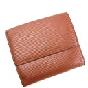 【冬のTHEセール 30%OFF】ルイヴィトン Wホック財布 ポルトフォイユエリーズ エピ ブラウン Louis Vuitton 【ルイ・ヴィトン】 t12848s 【中古】