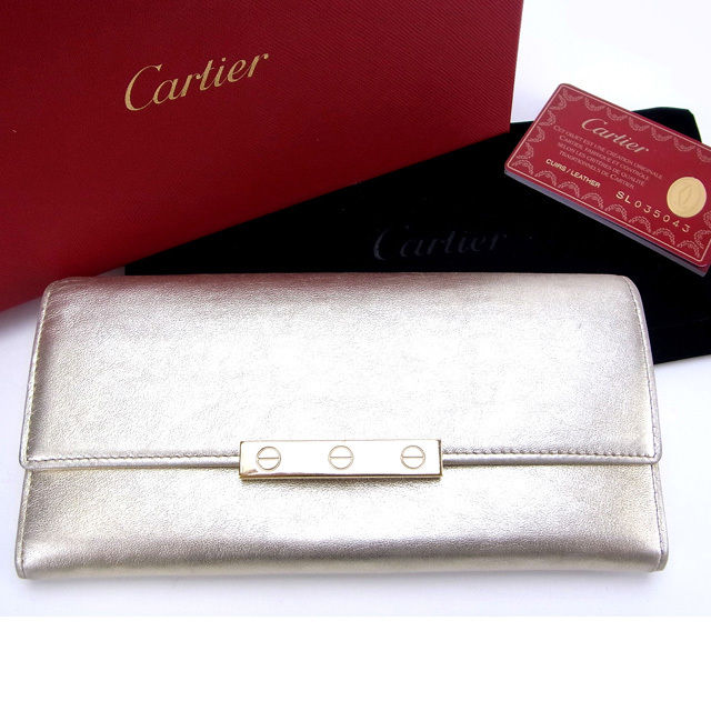 【冬のTHEセール 30%OFF】カルティエ 長財布 ラブシリーズ ゴールド Cartier 長サイフ サイフ 収納 ユニセックス 小物 【カルティエ】 T10692 【中古】