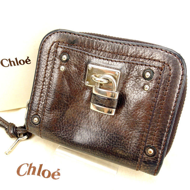 【Fashion Special Fair 30％OFFクーポン】クロエ 二つ折り財布 ラウンドファスナー パティントン パープルシルバー Chloe 【クロエ】 t10645s 【中古】 ブランド ハイブランド ヴィンテージ 送料無料