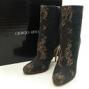 【スプリングセール】【中古】 ジョルジオ アルマーニ GIORGIO ARMANI ブーツ ミドル丈 シューズ 靴 レディース ♯37 ピンヒール ブラック×サ...