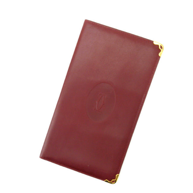 【スプリングセール】カルティエ Cartier 長札入れ レディース ボルドー 【カルティエ】 T12120 【中古】