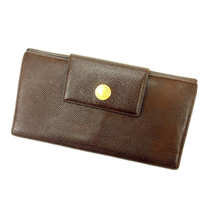 【スプリングセール】ブルガリ 長財布 ブラウン BVLGARI 長サイフ サイフ 収納 ユニセックス 小物 【ブルガリ】 T13577 【中古】