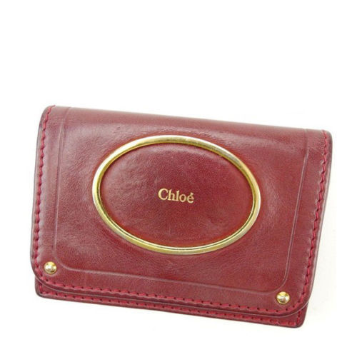 【スプリングセール30％OFF】クロエ Chloe カードケース カード 名刺入れ レディース ボルドー 【クロエ】 T15468 【中古】