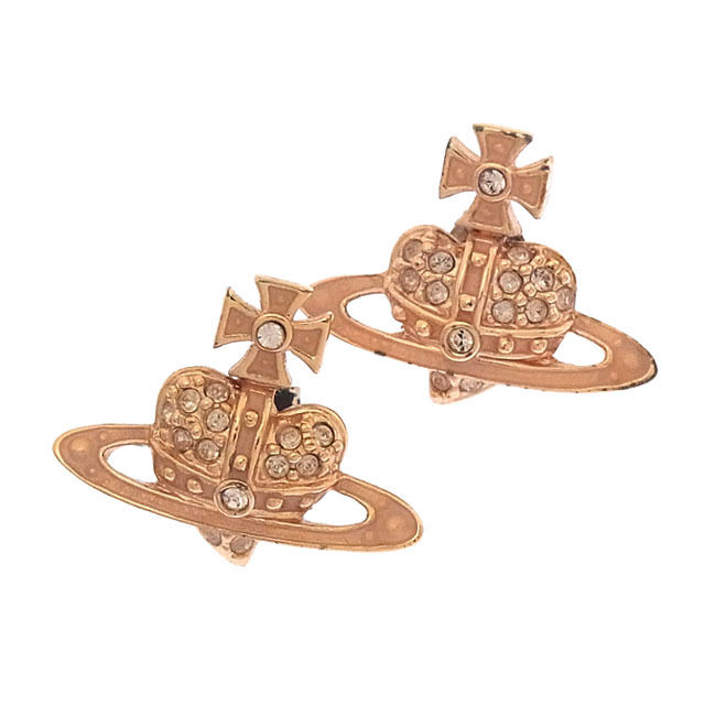 【スプリングセール30％OFF】ヴィヴィアン ウエストウッド Vivienne Westwood ピアス アクセサリー レディース ラインストーン付き ピンクゴールド×ピンク 【ヴィヴィアン・ウエストウッド】 T12403 【中古】