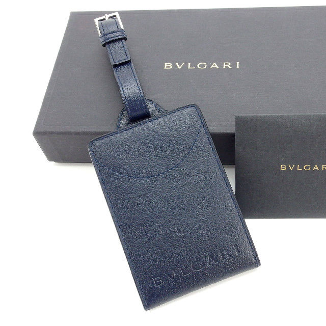 【スプリングセール30％OFF】ブルガリ ネームタグ 証明書入れ ネイビー BVLGARI 【ブルガリ】 t11355s 【中古】