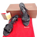 バリー サンダル シューズ 靴 ♯35EU・4ハーフUS アンクルストラップ ブラック×シルバー BALLY 【バリー】 t14032s 【中古】