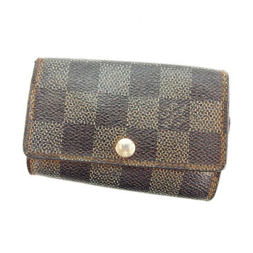 【中古】 ルイヴィトン Louis Vuitton キーケース 6連キーケース メンズ可 ミュルティクレ6 ダミエ N62630 エベヌ（ブラウン系） ダミエキャンバス (あす楽対応)人気 T14846